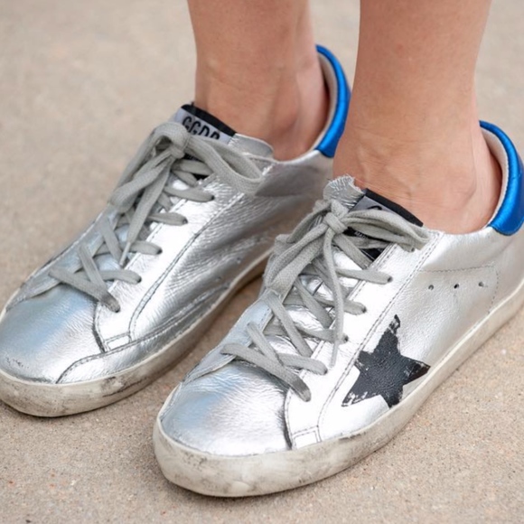 golden goose metallic silver